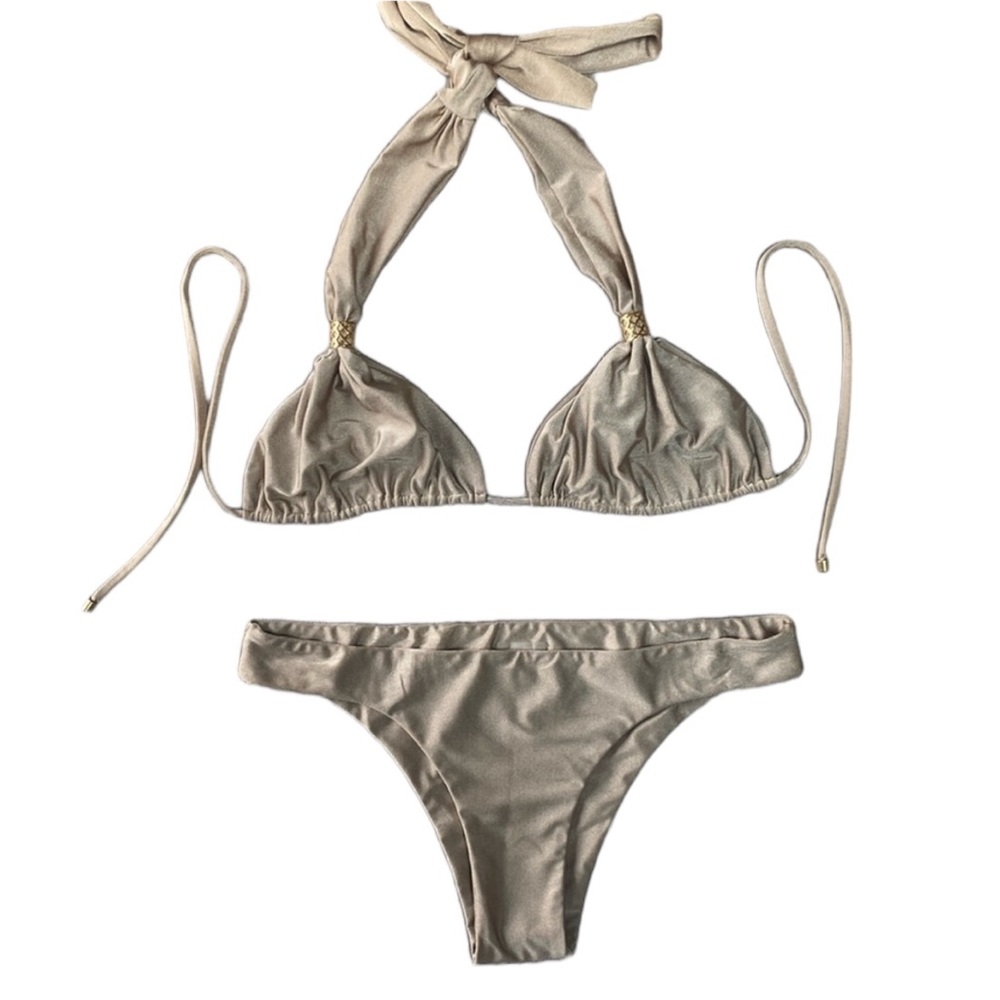 Ola Vida Gold Two Piece Bikini Set
